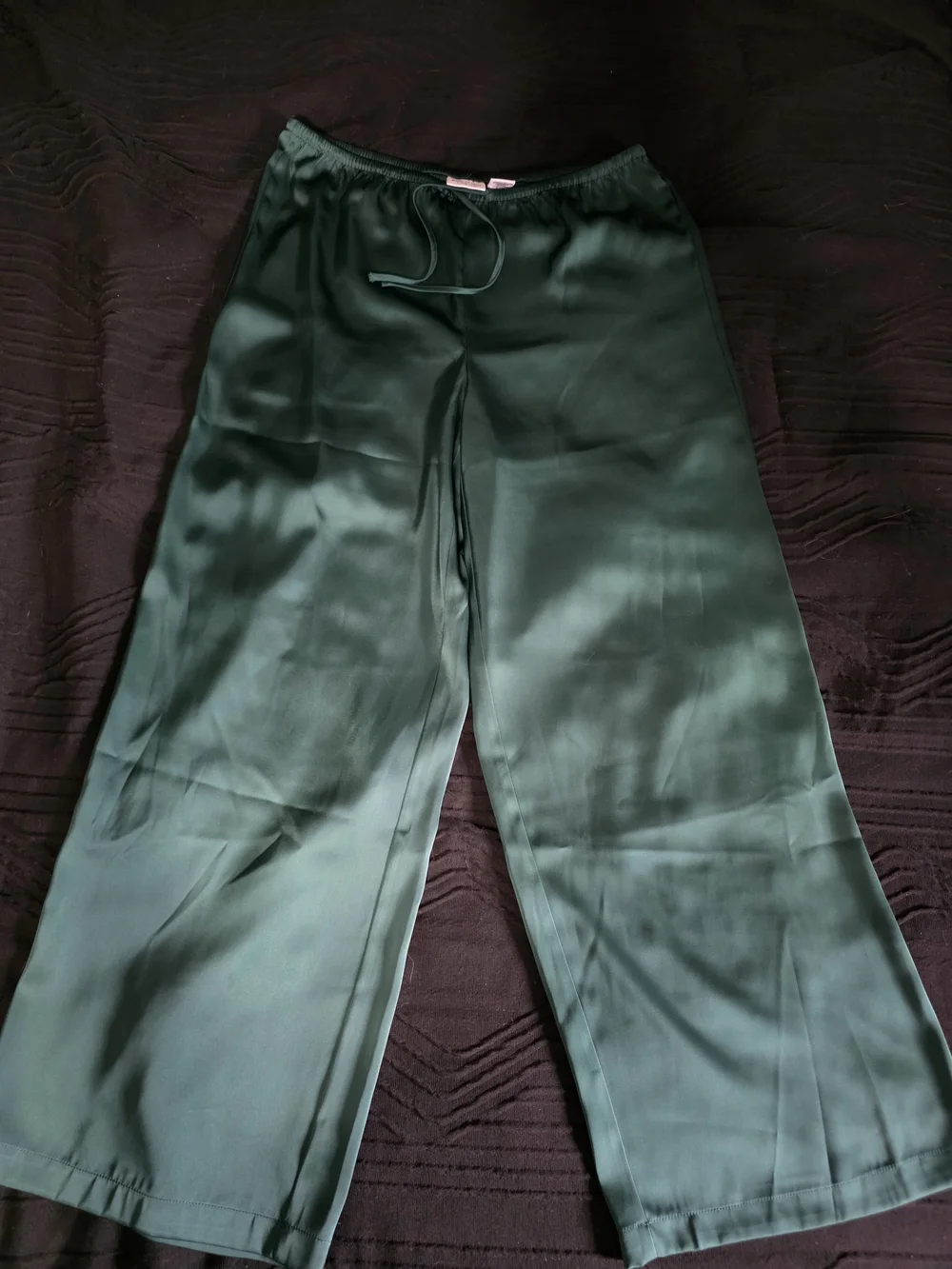 Song of Style Satin Wide-Leg Pants in Forest Green - Picture 1 of 3